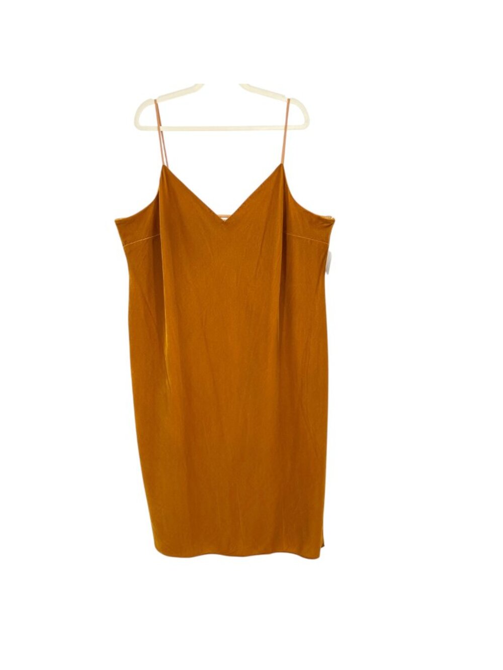 Good American Gold Velvet Side Slit Midi Dress Size 2X NWT